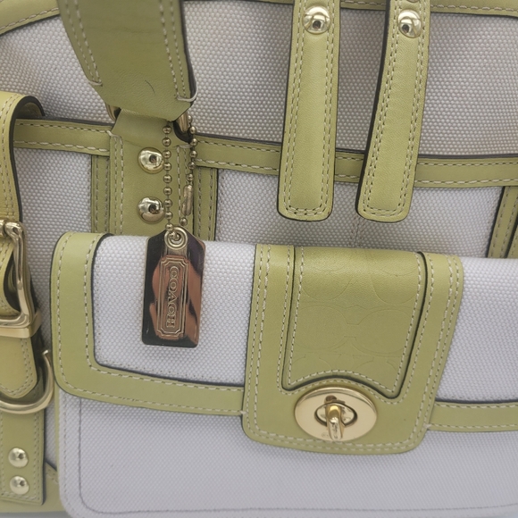 Coach  Hampton Miranda Canvas embossed leather Satchel M0793-11954 - Picture 13 of 16